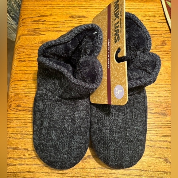 Muk Luks Shoes - Muk Luks Cozy Charcoal Knit Slippers